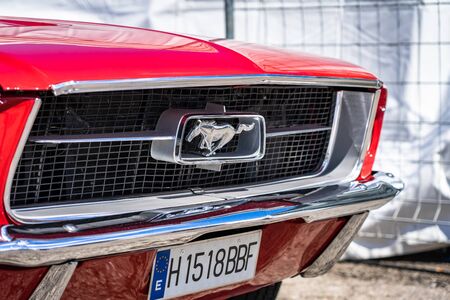 Ford Shelby GT 350 Cobra Mustang in montjuic spirit Barcelona circuit car show.のeditorial素材