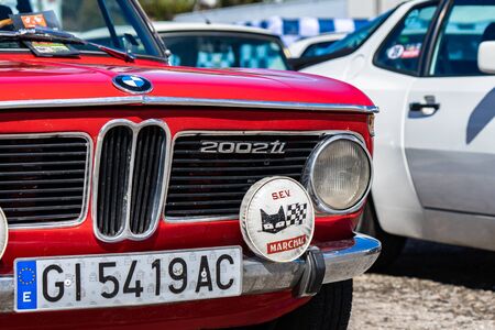 BMW 2002 TI in montjuic spirit Barcelona circuit car show.のeditorial素材