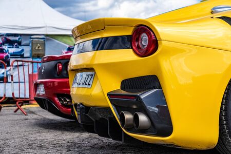 Ferrari in montjuic spirit Barcelona circuit car show.のeditorial素材