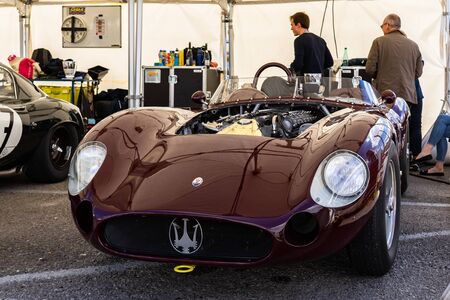Maserati 300 S in montjuic spirit Barcelona circuit car show.のeditorial素材