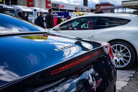 Ferrari in montjuic spirit Barcelona circuit car show.のeditorial素材