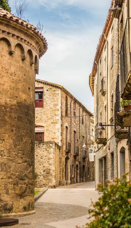 Besalu medieval village in Girona, Catalonia, Spainのeditorial素材