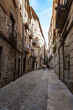 Cityscape of Girona in Catalonia, Spainのeditorial素材