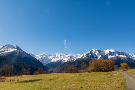 Vielha in Vall d'Aran, Catalonia (Spain)の写真素材