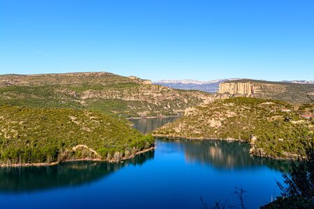 Escales lake in Catalonia (Spain)の写真素材