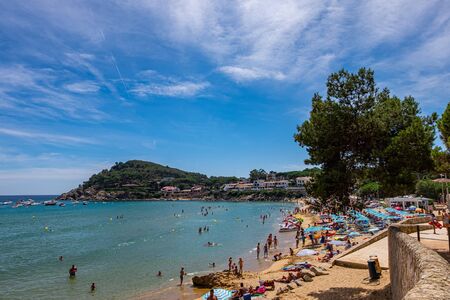 Landscape Fosca beach in Palamos, Costa brava, Catalonia, Spainの写真素材