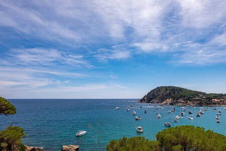 Landscape Fosca beach in Palamos, Costa brava, Catalonia, Spainの写真素材