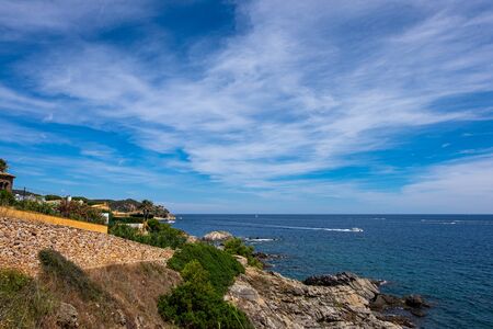 Landscape Fosca beach in Palamos, Costa brava, Catalonia, Spainの写真素材