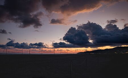 Castelldefels beach in Barcelona, Catalonia, Spainの写真素材