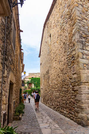 Old town of Pals in Girona, Catalonia, Spainのeditorial素材