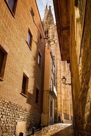 Gothic quarter in Barcelona city, Catalonia, Spainの写真素材