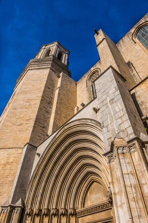 Girona city historical center in Catalonia, Spainの写真素材