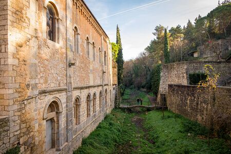Girona city historical center in Catalonia, Spainの写真素材