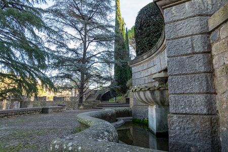 Girona city historical center in Catalonia, Spainの写真素材