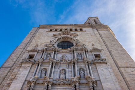 Girona city historical center in Catalonia, Spainの写真素材
