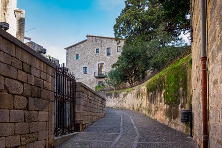 Girona city historical center in Catalonia, Spainの写真素材
