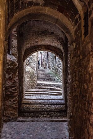 Girona city historical center in Catalonia, Spain