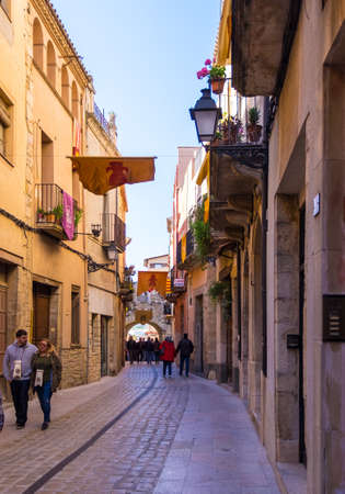 Montblanc village on Tarragona, Catalonia, Spainのeditorial素材
