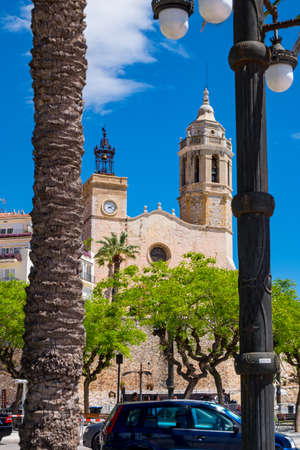 Landmarks of Sitges in Barcelona, Catalonia, Spainのeditorial素材