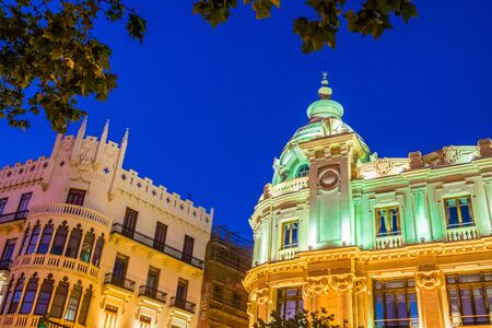 The historical center of Valencia city, Spainの写真素材