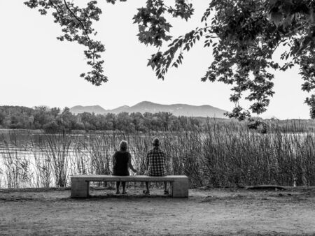 Lake of Banyoles in Catalonia, Spainの写真素材