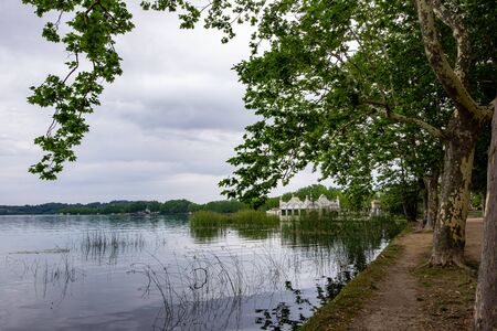 Lake of Banyoles in Catalonia, Spainの写真素材