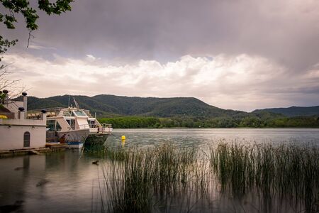 Lake of Banyoles in Catalonia, Spainの写真素材