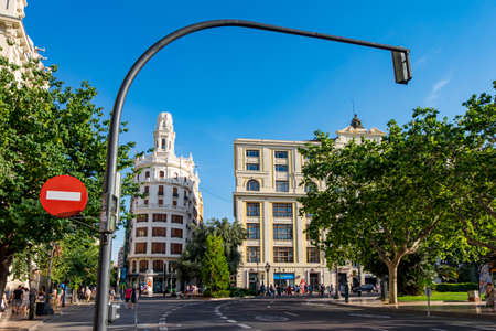 The historical center of Valencia city, Spainのeditorial素材