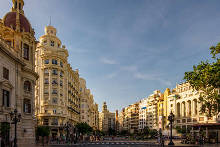 The historical center of Valencia city, Spainのeditorial素材