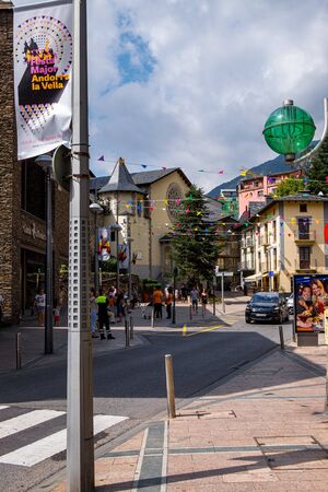 Landmark of Andorra La Vella, capital of Andorraの写真素材