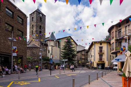 Landmark of Andorra La Vella, capital of Andorraのeditorial素材