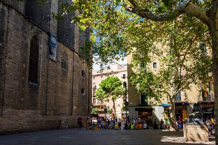 Santa Maria del Pi church in Barcelona, Catalonia, Spainの写真素材