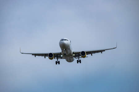 BARCELONA, OCTOBER 2017: Plane taking off in Barcelona airport.のeditorial素材