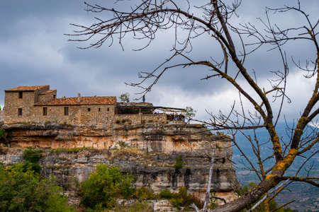 Panoramic view of Siurana village in Catalonia, Spain.のeditorial素材