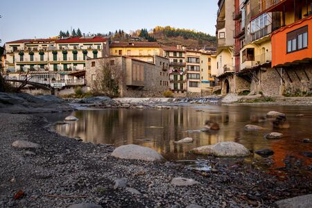Medieval bridge in Camprodon town, Gerona, Spain