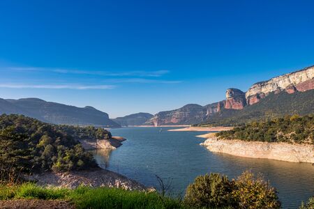 Swamp in Sau reservoir, Catalonia, Spainの写真素材