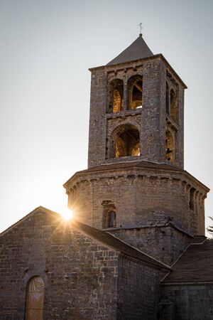 Ancient Romanesque monastery of Saint Peter of the town of Camprodon in Gerona, Spain