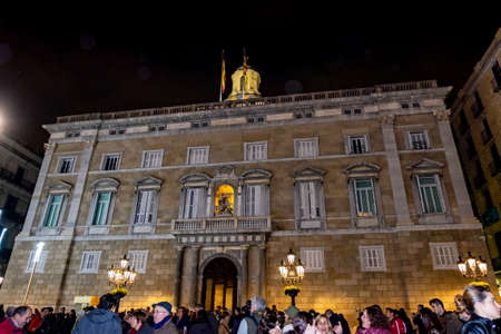 The Palau de la Generalitat de Catalunya on Plaza de Sant Jaume in Barcelona, Catalonia, Spainのeditorial素材