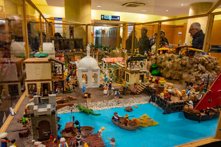 Playmobil diorama in Castelldefels, Catalonia, Spainのeditorial素材