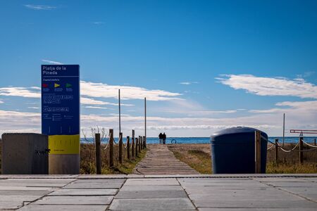 Castelldefels beach in Barcelona, Catalonia, Spainの写真素材