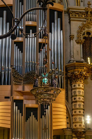 Montserrat monastery on mountain in Barcelona, Cataloniaのeditorial素材