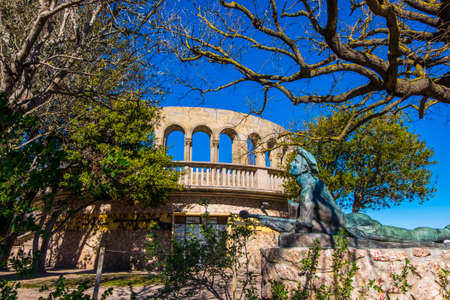 Montserrat monastery on mountain in Barcelona, Cataloniaのeditorial素材