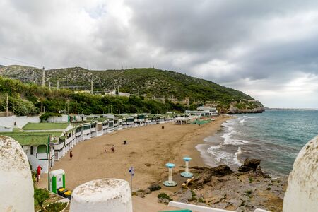 Las casetas del Garraf in Sitges, Barcelona, Catalonia.の写真素材