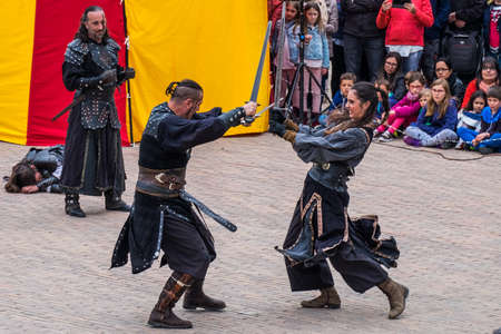 Montblanc village on Tarragona, Catalonia, Spainのeditorial素材