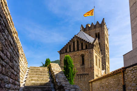 Monastery of Santa Maria in Ripoll, Catalonia, Spainのeditorial素材