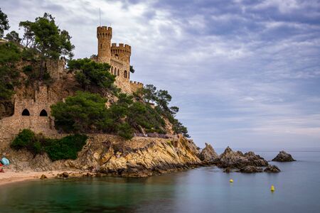 Lloret de Mar beach in Costa Brava of Catalonia, Spainの写真素材