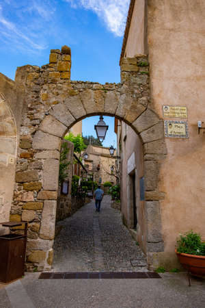Tossa de Mar castle fortress, Costa Brava, Catalonia, Spain.のeditorial素材