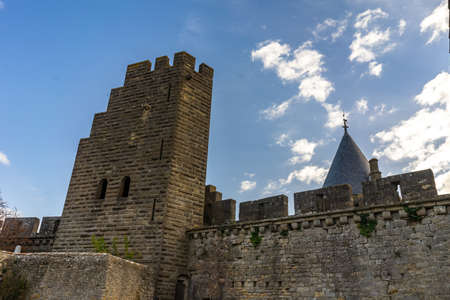 Fortified medieval city of Carcassonne in Franceのeditorial素材