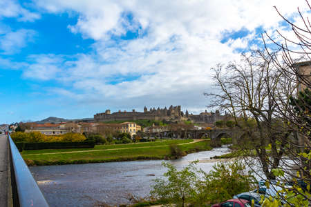Fortified medieval city of Carcassonne in Franceのeditorial素材
