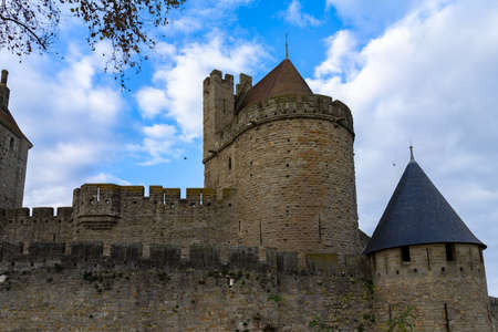 Fortified medieval city of Carcassonne in Franceのeditorial素材